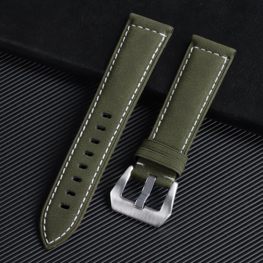 Оригинальный ретро-ремешок для часов из телячьей кожи, ширина 18 мм, 20 мм, 22 мм, 24 мм, подходит для часов Samsung и Seiko, универсальный сменный ремешок.