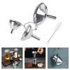 3Pcs Stainless Steel Funnel with Cleaning Brush Large Medium Small Funnel Food Grade Metal Funnels for Kitchen Use