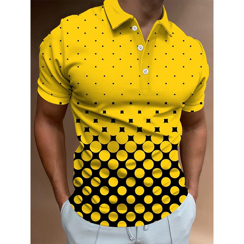 2024 Новая мужская летняя модная повседневная рубашка поло с коротким рукавом с 3D цифровым принтом, мужская рубашка поло для гольфа.