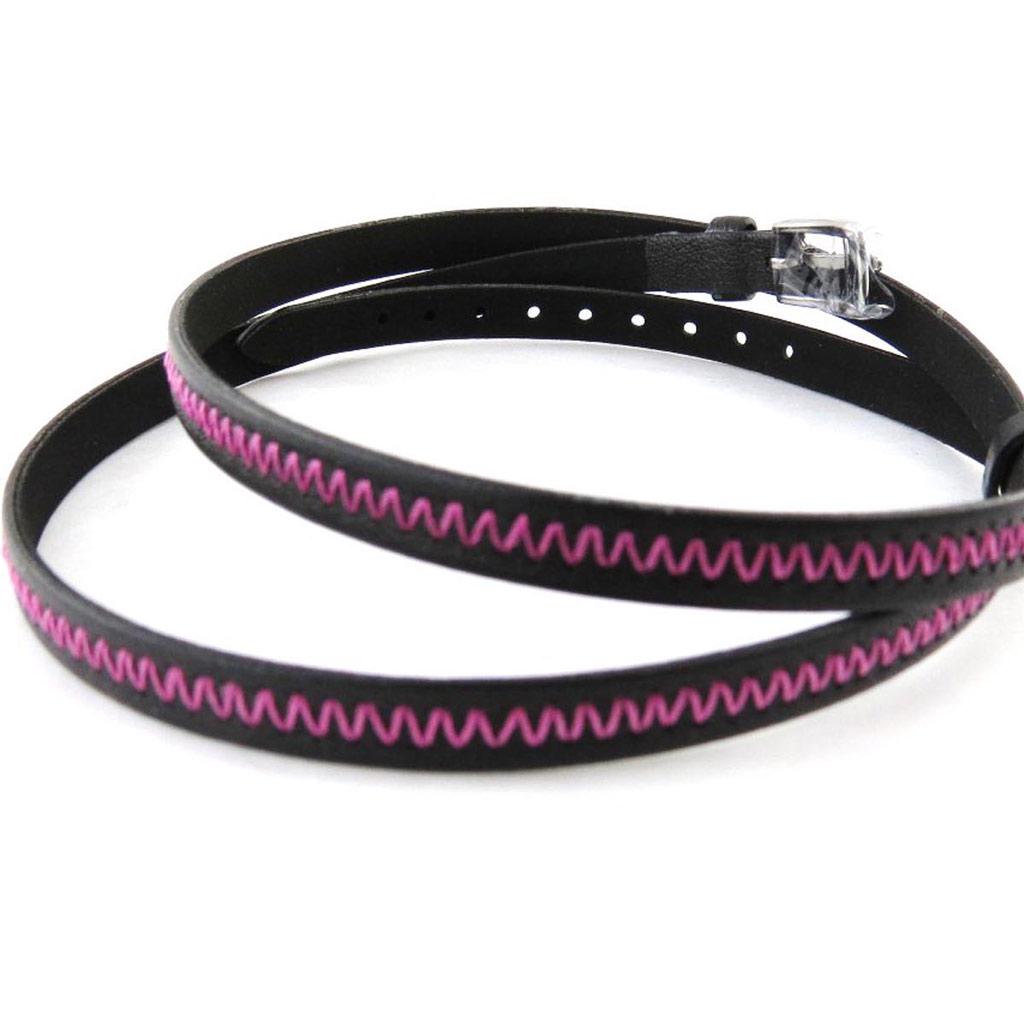 Les Trésors De Lily [J3103] — Стальной браслет «Peaceful» чёрно-розового цвета — 6 мм