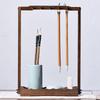 Wind Chime Stand Chinese Calligraphy Pen Holder Wooden Decor Desktop Accessory Windchime