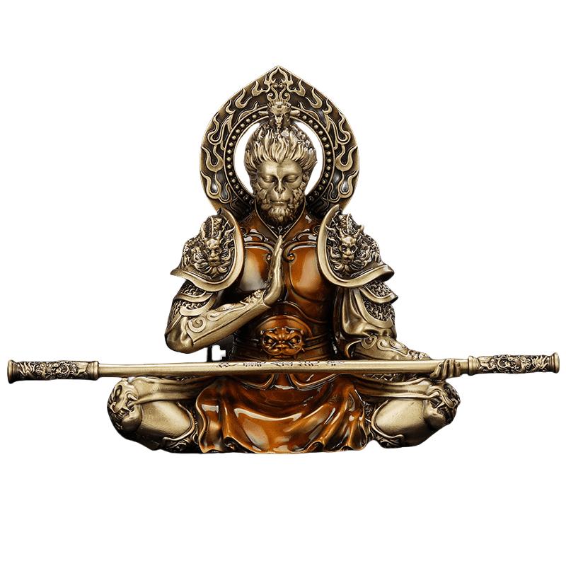 Black Myth Wukong Ornament Simple Household Creative Fighting Buddha Brass Three-dimensional Decoration Car Console Decoration