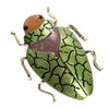 [Q5766] - Golden Green 'Scarabée' Designer Brooch - 50x35 Mm
