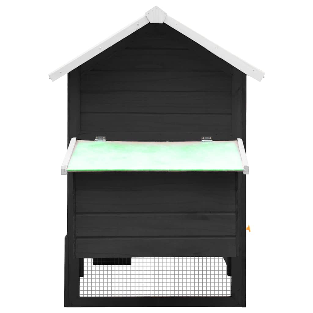 Chicken Coop Gray 170 x 81 x 110 cm Solid Pine & Spruce Wood