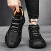 Мужские ботинки из микрофибры, спортивные, нескользящие, высокие, для пешего туризма, зимние ботильоны большого размера