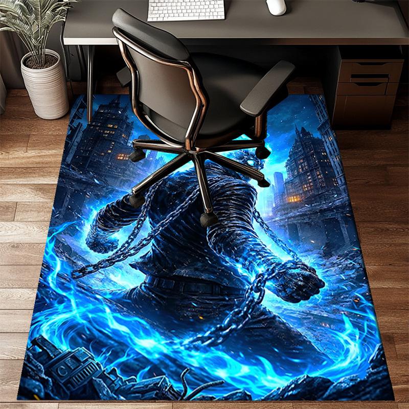 Eerie Frozen Phantom Floor Mat for Living Room, Game Rooms, Office, Bedroom, Office Floor Mat Playful Design, Christmas fan gifts