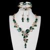 European & American Crystal Gemstone Necklace Set: Exquisite Four-Piece Bridal Clavicle Jewelry for Women