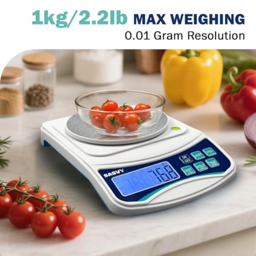 Digital Lab Scale 1000g x 0.01g oz/g/ct/DWT/tl/gn/ozt Precision Electronic Scientific Scale Analytical Balance for Laboratory J