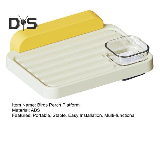 Платформа для жердочки для птиц Пластиковая подставка для жердочки для попугаев Полка с кормушкой Аксессуары для клетки для попугаев Кореллы Неразлучники Волнистые попугайчики