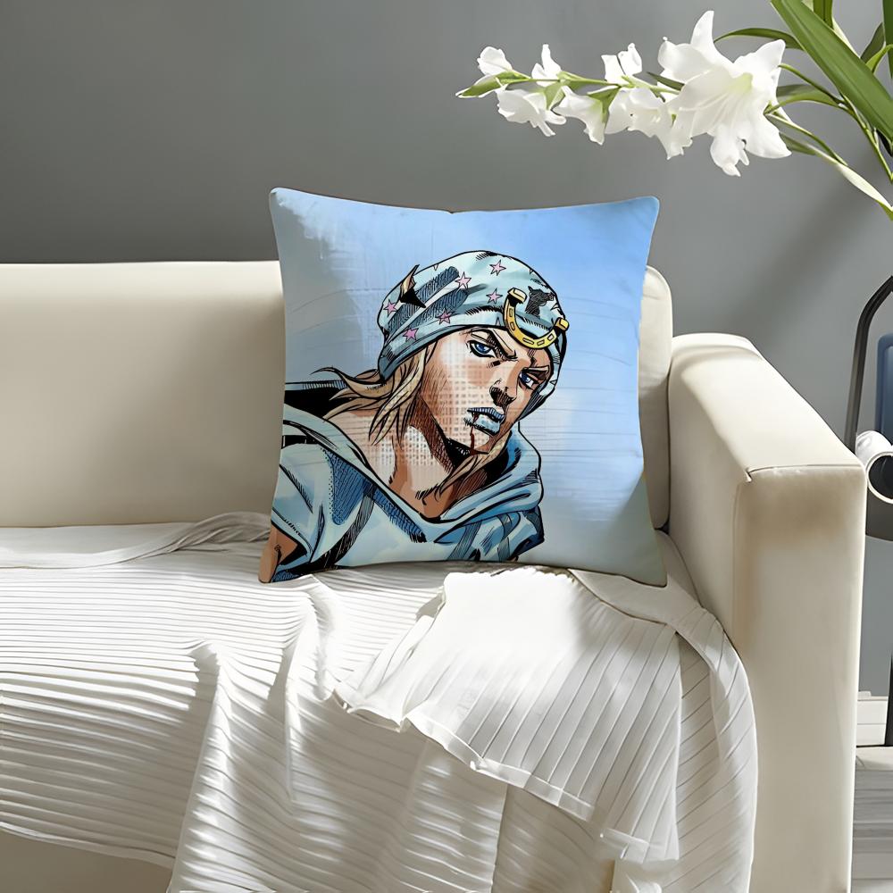 Jonathan Joestar Pillow Case Natural Linen Organic Fabric DoubleSided Printing Sofa Home Decor Cushion Cover