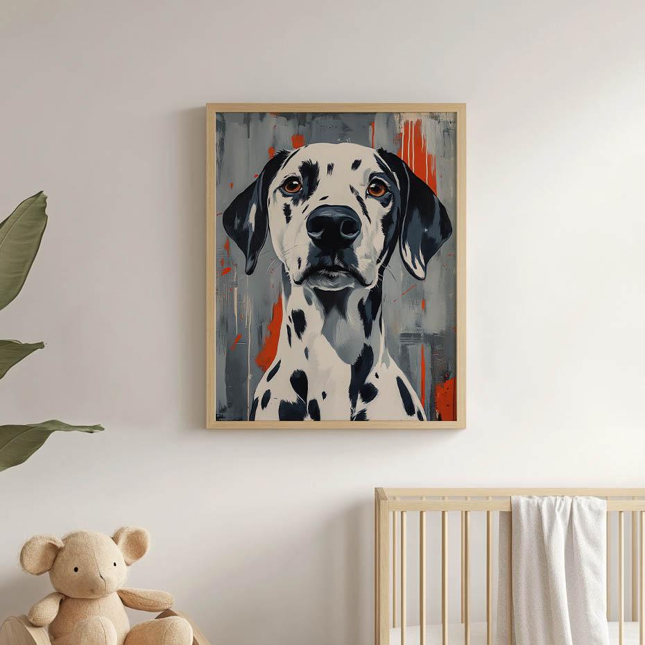 Plakat Dalmatyńczyk W Abstrakcyjnym Stylu Plakat Dalmatyńczyk W Abstrakcyjnym Stylu, 30X40 Cm, Bez Ramy, Płótno Premium Na Blejtramie