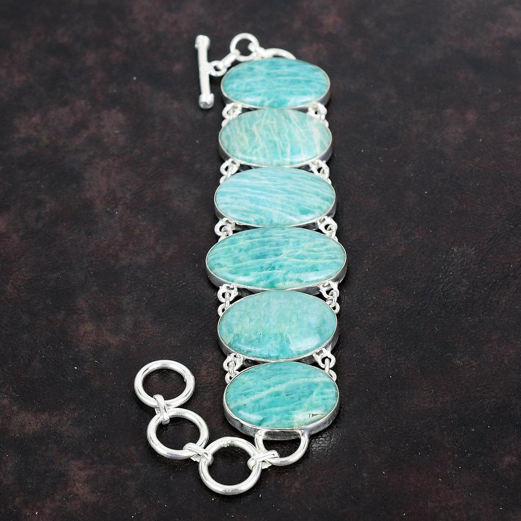 Браслет из амазонита браслет из стерлингового серебра 925 пробы браслет с регулируемой цепочкой браслет из натурального драгоценного камня ручной работы элегантные украшения подарки для женщин