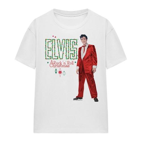 Elvis Presley Womens/Ladies Holiday Lights T-Shirt
