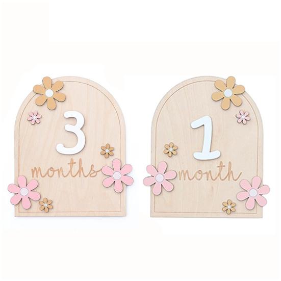 Ежемесячная карточка с контрольными показателями качества изготовления, деревянные карточки с контрольными показателями роста ребенка для новорожденных