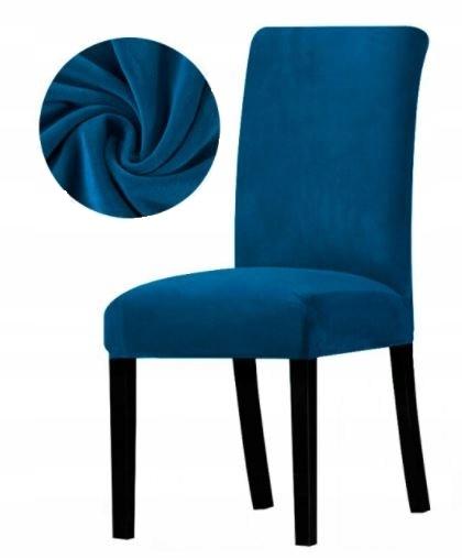 Velvet Plush Chair Cover Dark Blue