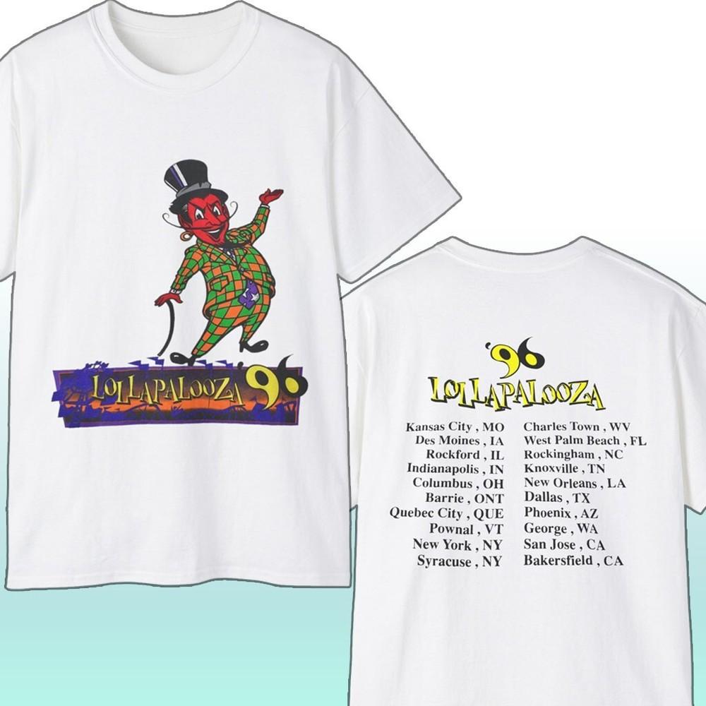 Винтажная Белая Унисекс Футболка Lollapalooza 1996 Все размеры E773 Унисекс Футболка