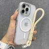 Металлический Защитный Держатель Камеры Чехлы Для Телефона Для iPhone 16 17 Pro Max 15 14 Plus 13 12 Mini Для Magsafe Магнитный Ремешок На Запястье Чехол