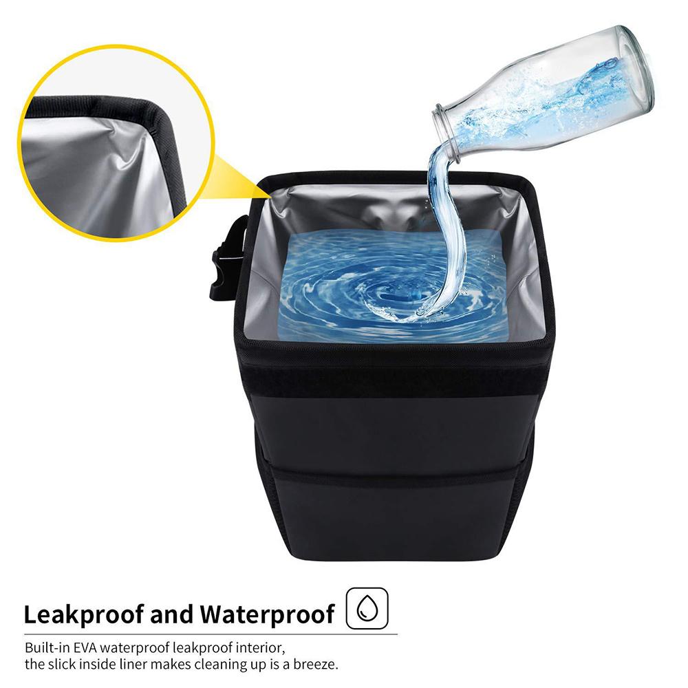 Waterproof Car Trash Can Bin Auto Car Accessories Organizer Garbage Dump For Trash Can Cars Storage Pockets Closeable Portable