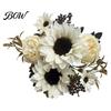 Decorative Faux Flowers for Living Room Sunflower Artificial Flowers, Realistic Fake Bouquet Wedding Home, Rustic Reusable Silk Floral