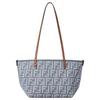 Fendi Дизайн с возможностью двустороннего использования Золотые акценты Металлические детали Хлопковая сумка-тоут Сумка для покупок Сумка через плечо Маленькие женские сумки-тоут синий 8BH424-AUT4-F1SXQ