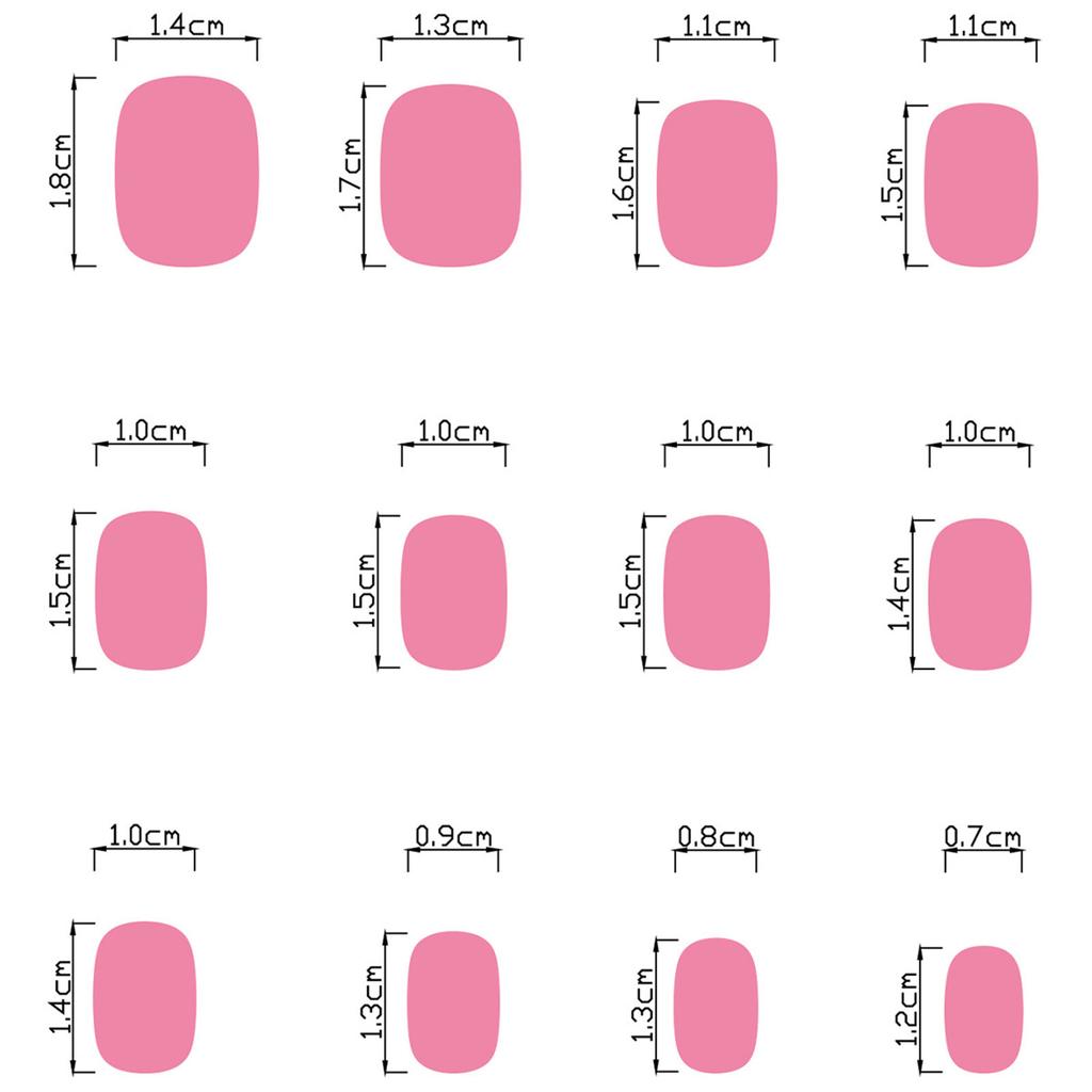 Valentine Fake Nail Square Press On Nail Acrylic Nail Full Cover False Nail Stick On Nail Gloss Artificial Nail 12 Sizes