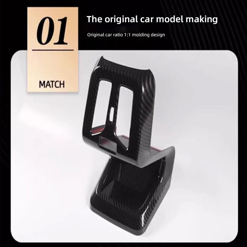 Car Rear Air Conditioning Outlet Vent Cover Trim Sticker Accessories Carbon Fiber ABS Style For BMW X1 U11 2023 2024 #469118