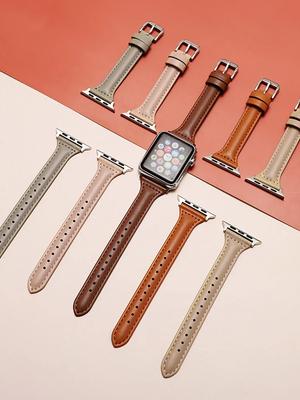 Тонкий кожаный ремешок Для ремешков Apple Watch Ultra2 49мм Серии 10 9 8 7 41мм 45мм 42/46мм браслет iWatch SE 6 5 4 40мм/44мм 2028