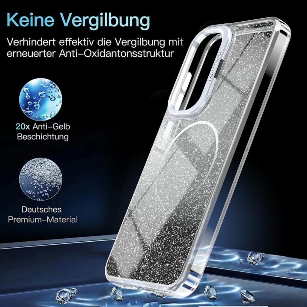For Samsung Galaxy S25 FE Magnetic Case Gradient Glitter Shockproof TPU PC Phone Cover