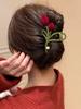 1Pcs Fashion Velvet Tulip Flower Pearl Hair Claws For Women Girls Ponytail Holder Thick Hair Accessories