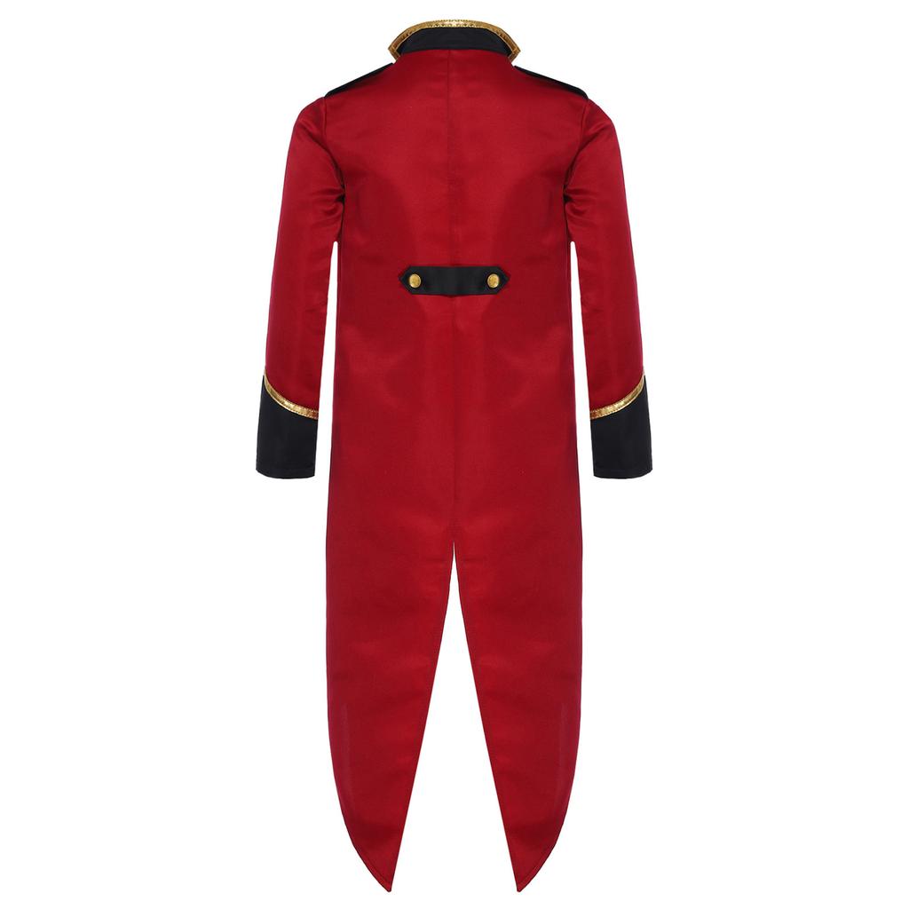 Kids Vintage Medieval Steampunk Tailcoat Long Sleeve Fake Two Piece Tuxedo Victorian Jacket for Dress Up Party Costume