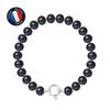 Bracelet - - Genuine Freshwater Cultured Pearl 8-9 Mm - 925 Sterling Silver - Marine Ring - Woman