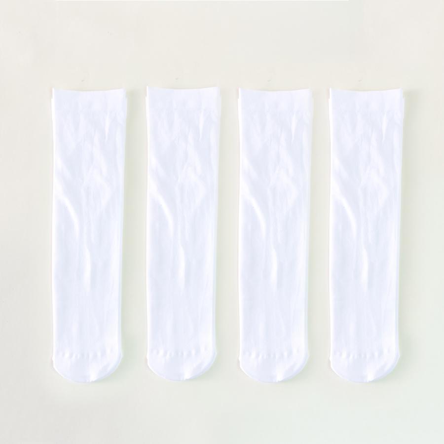 4 пары женских бархатных носков до середины икры, летние тонкие шелковые носки с защитой от крючков, красивые длинные носки-трубочки, черно-белые универсальные носки в студенческом стиле
