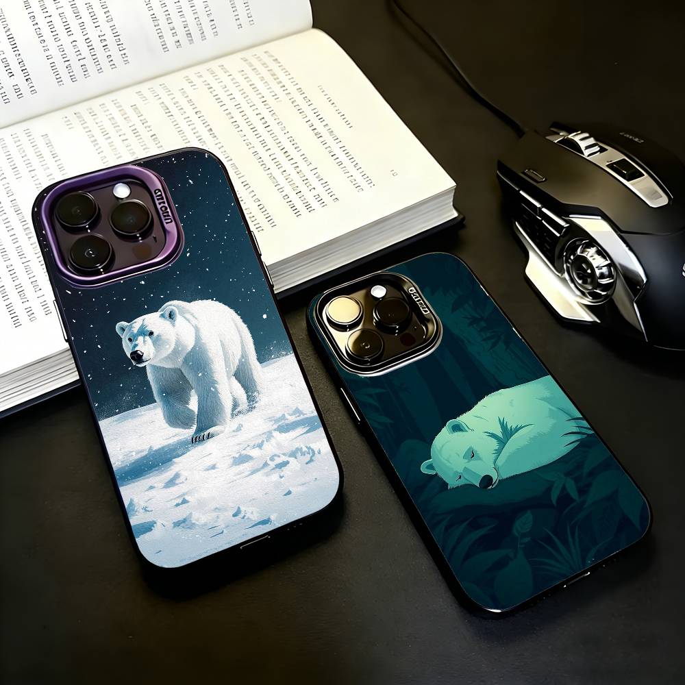 A-Animal P-Polar B-Bear Phone Case For iPhone17,16,15,14,13,12,11 Plus,Pro Max Black Candy silver phone case