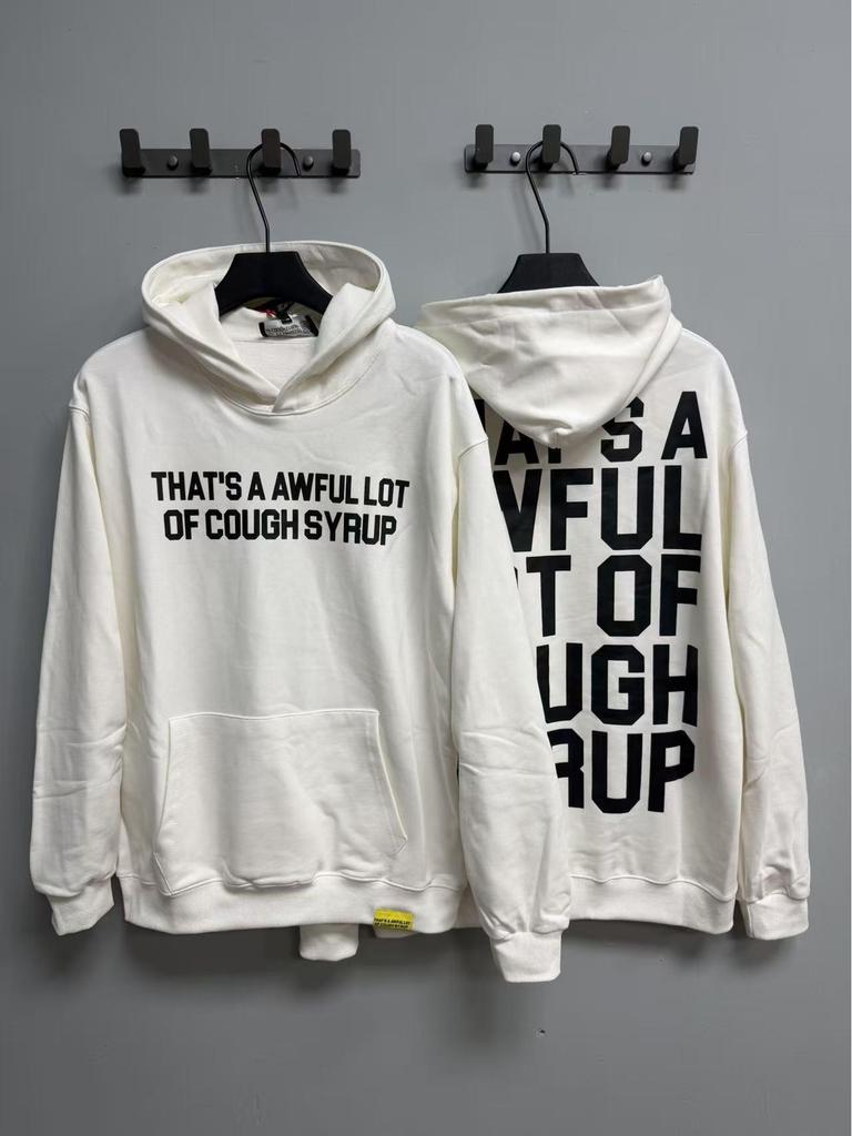 Модный американский стиль, свободная толстовка с длинным рукавом для мужчин и женщин - Высокая плотность, дизайн "Сироп от кашля"