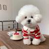 Breathable Dog Thin Shirt Collared Style Dog T Shirts Fashion Dog Striped Shirt  Kittens Wear
