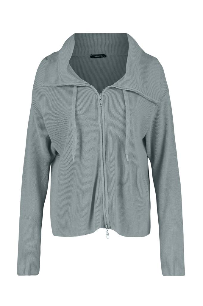 Женский модный стильный кардиган, широкий трикотажный кардиган с застежкой-молнией и деталью