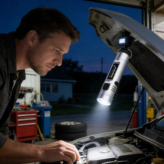 Rechargeable Mini Flashlight 500 Lumens High Power LED Torch with 3 Modes Low Strobe Handheld Emergency Torch for Camping Hiking Outdoor Use