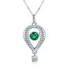 New S925 Silver Necklace Female Korean Trend Pure Silver Temperament Clavicle Chain Elegant Cultivation Emerald Pendant