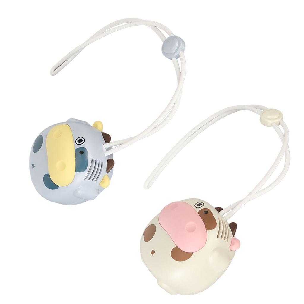 Мини-веер на шею с зарядкой от USB, без лопастей, в форме коровы, с регулируемым шнурком