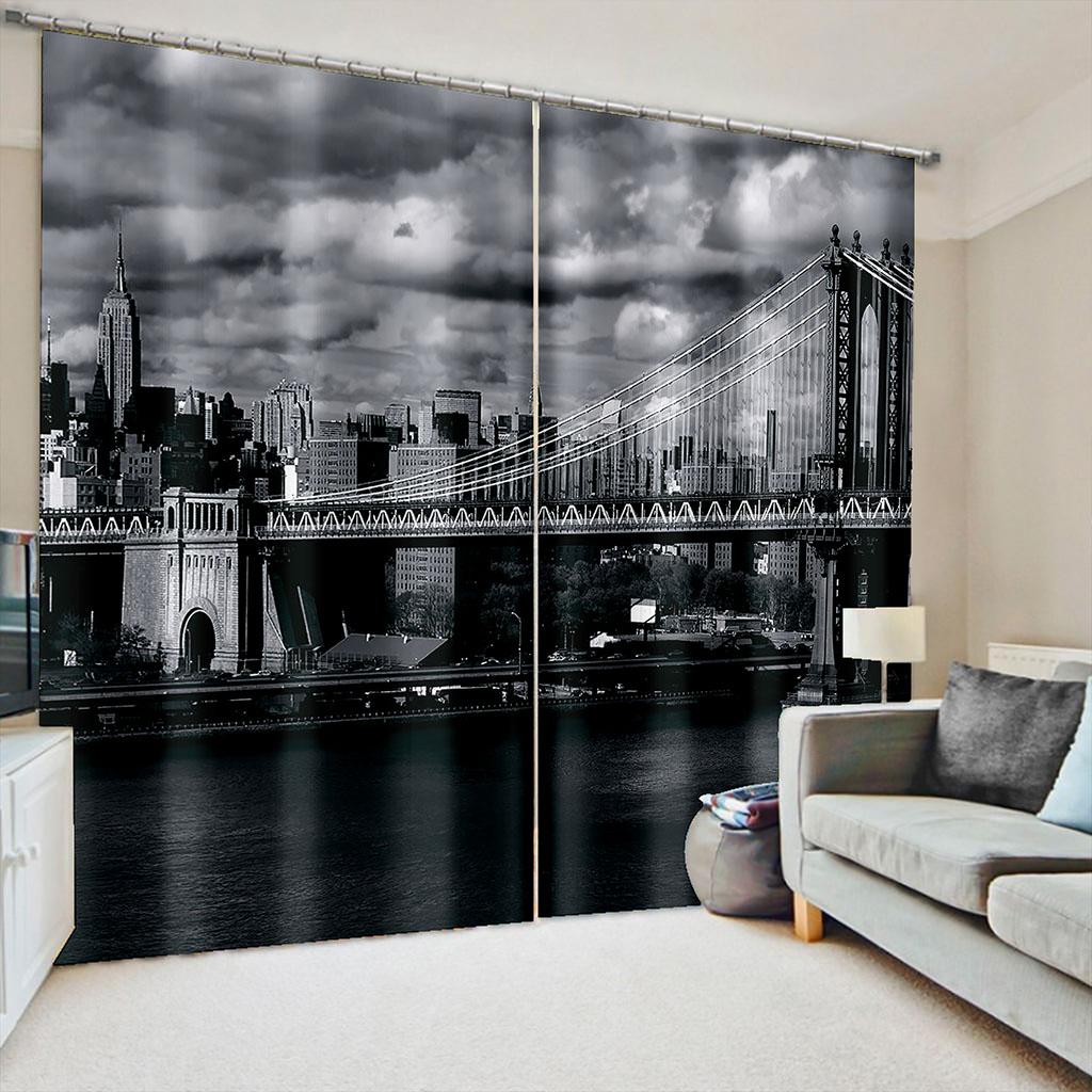 Cheap 3D Print Sunset Natural Scenery Island Stone Free Shipping 2 Pieces Window Curtain Living Room Bedroom Two Drape Decor