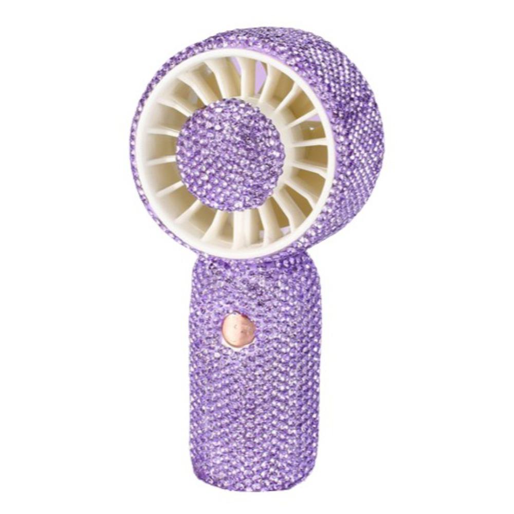 Sparkling Rhinestone Handheld Fan Long-Lasting Portable Hand Fan Personal Electric Fan Travel Use