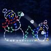 Christmas Light String Figurine Ornament Penguin Fun Animated Snowball Fight Active Frame Decor Snowman LED Night Light Luminous