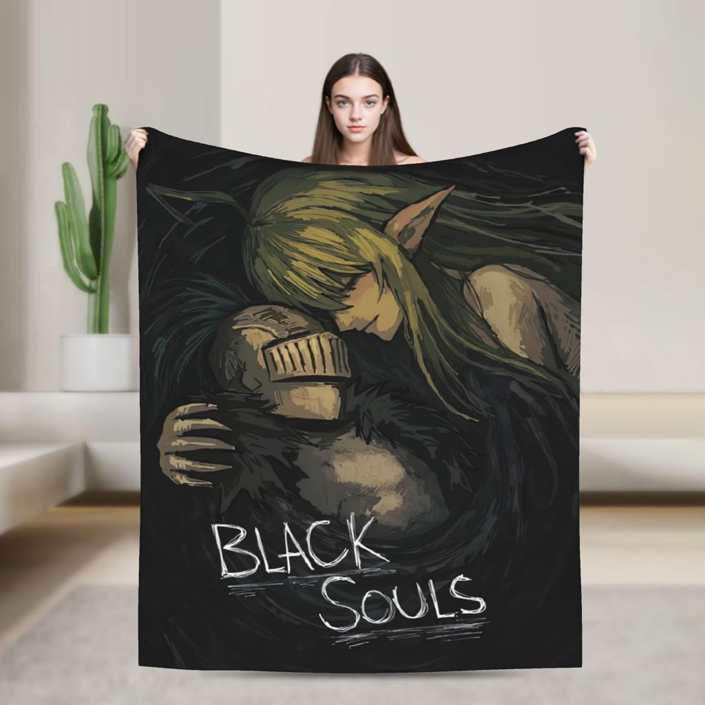 Игровое Аниме одеяло Black Souls  Дорожное фланелевое плед для домашнего декора Теплое Индивидуальное Качественное Покрывало Подарок на День Рождения