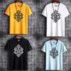 5 Colors Men Casual Large Size 100% Cotton Personality Symbol Print Short Sleeves S-6XL Sports T-shirt
