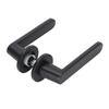 Silent Door Handle Set with Installation Parts Split Type Pure Copper Core Door Entry Locks for Indoor Bedroom Black