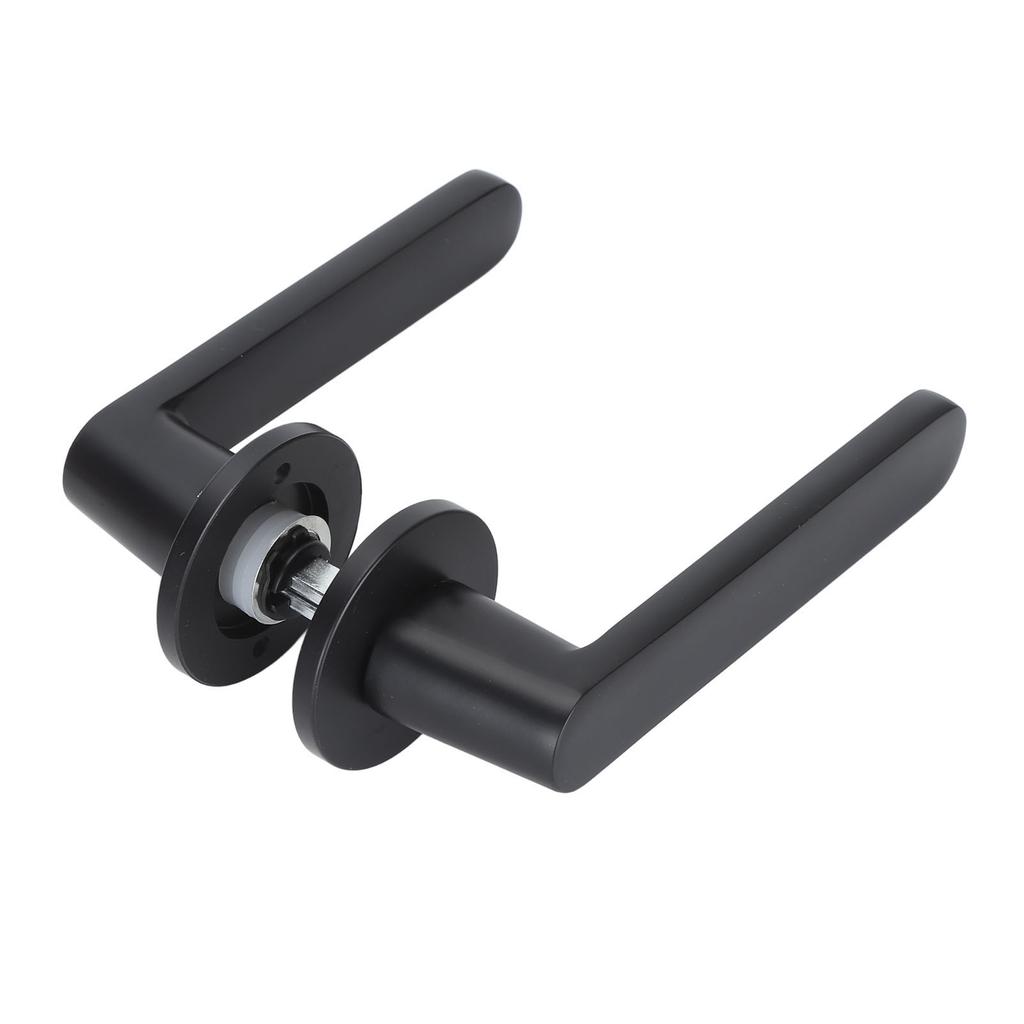 Silent Door Handle Set with Installation Parts Split Type Pure Copper Core Door Entry Locks for Indoor Bedroom Black