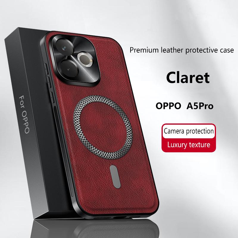 Для Oppo A5 Pro 5G Чехол Магнитный Элегантный Кожаный Износостойкий Объектив Полностью Закрытый Нескользящий Захват Защита Края Чехол