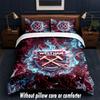 West Ham United Football Design Bed Bedding Set 1 Duvet Cover + 2 Pillowcases Soft Breathable Household Bed Linens
