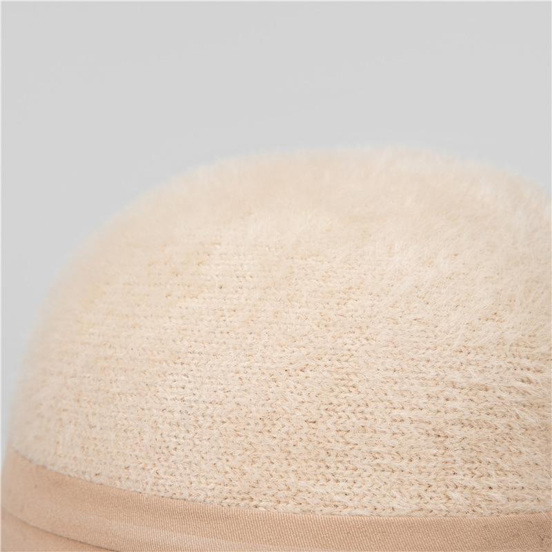 French Vintage Style Rolled Brim Cloche Cap Casual Felt Fisherman Hat, Breathable Non-Stretch Material with Embossed Craftsmanship