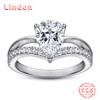 Lindon Classic 925 Sterling Silver Zircon Ring Ladies Jewelry Wedding Promise Party Gift